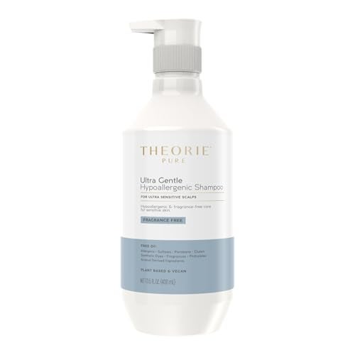 Theorie PURE Ultra Gentle Hypoallergenic Shampoo  PlantBased  Vegan  FragranceFree  Designed for Delicate Scalp Care  Pump Bottle  400mL