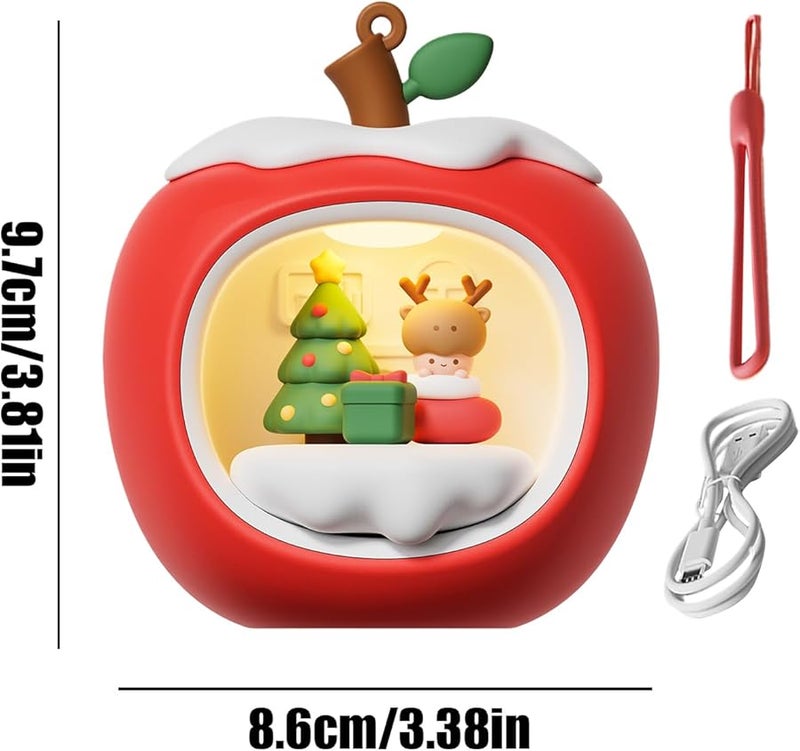 ضوء ليلة شجرة عيد الميلاد منزل فاكهة ثلاثي الأبعاد مصباح سرير ليد قابل لإعادة الشحن لديكور غرفة النوم - Image 5