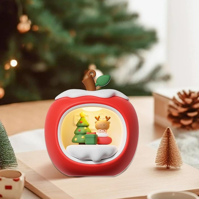 ضوء ليلة شجرة عيد الميلاد منزل فاكهة ثلاثي الأبعاد مصباح سرير ليد قابل لإعادة الشحن لديكور غرفة النوم - Image 4