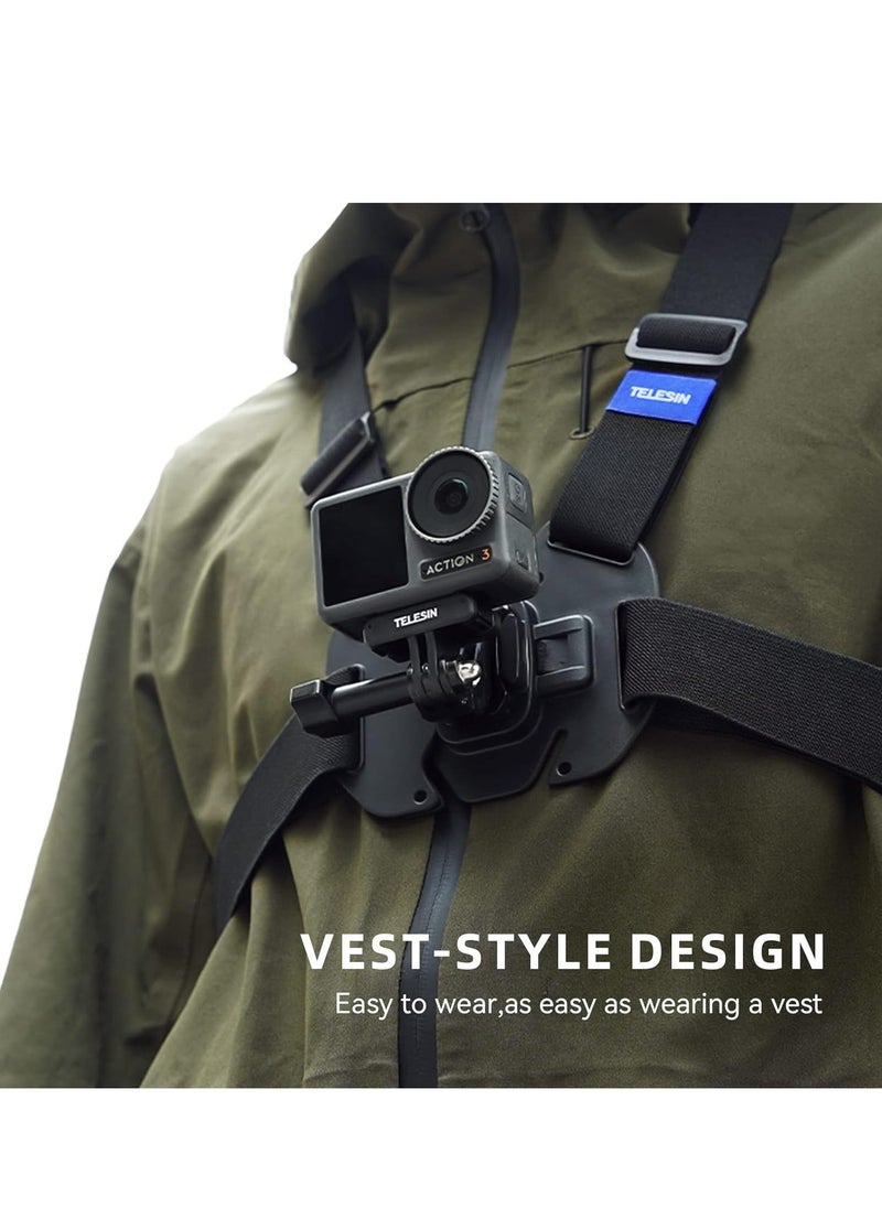 TELESIN - Quick Release Mobile Phone Chest Mount Strap Holder, Adjustable Chest Mount Harness for GoPro Camera, Action Camera, iPhone 13 12 11 Pro,Vlog/POV - Image 1