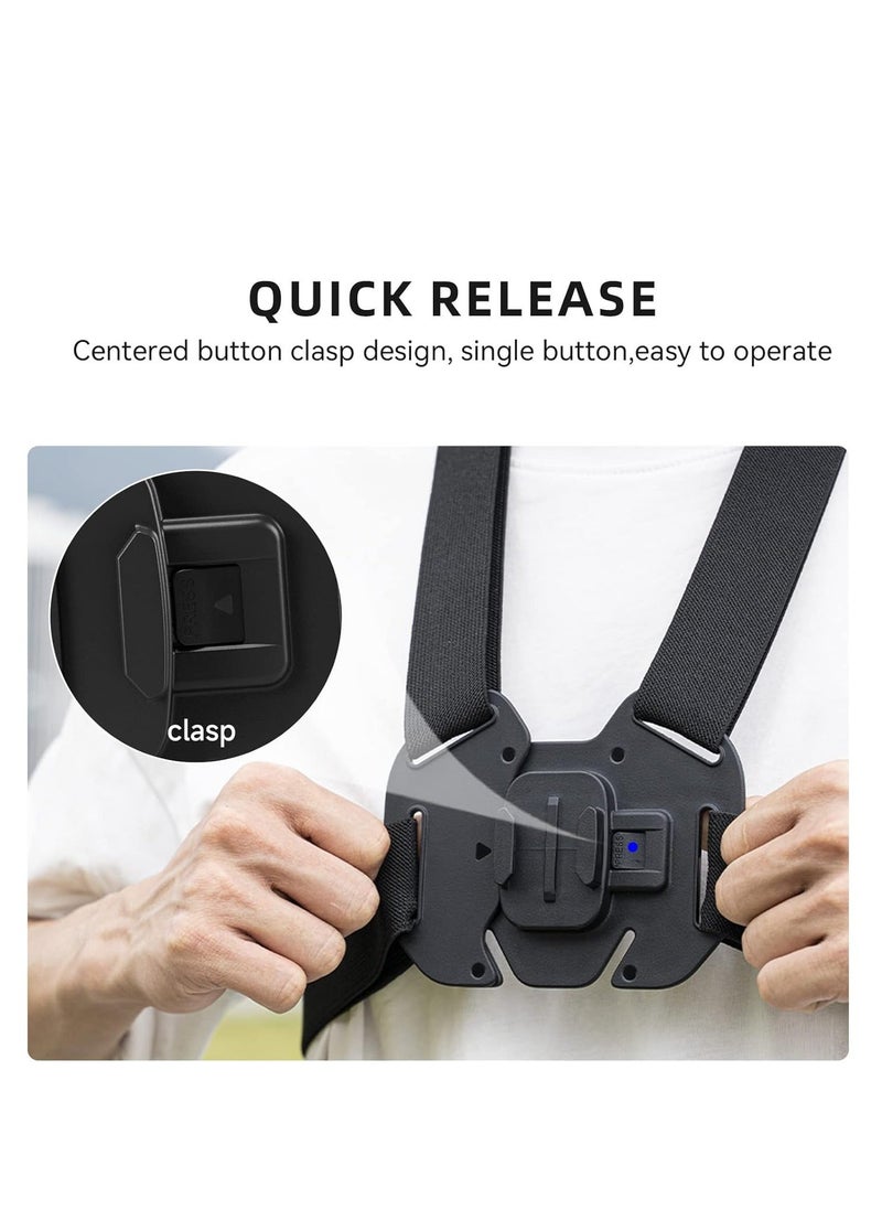 TELESIN - Quick Release Mobile Phone Chest Mount Strap Holder, Adjustable Chest Mount Harness for GoPro Camera, Action Camera, iPhone 13 12 11 Pro,Vlog/POV - Image 1