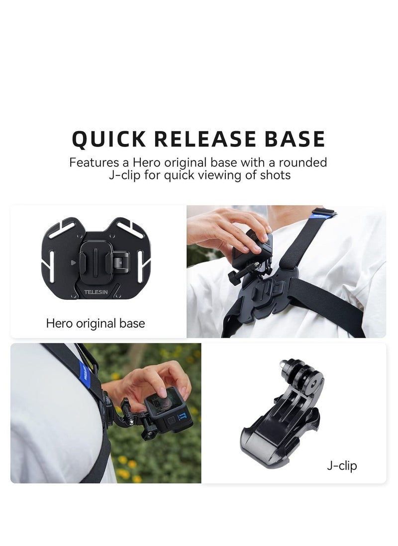 TELESIN - Quick Release Mobile Phone Chest Mount Strap Holder, Adjustable Chest Mount Harness for GoPro Camera, Action Camera, iPhone 13 12 11 Pro,Vlog/POV - Image 1