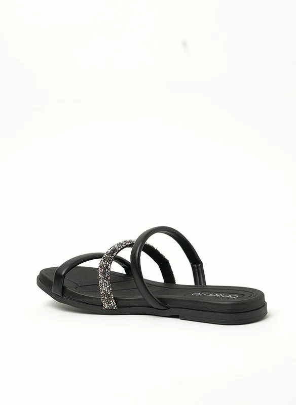 Beira Rio Beira Rio Ladies Flat Sandals Black | Made In Brazil