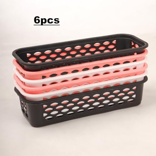 DarkShri Organizer Tray Office Drawer Dividers Storage Bins Multipurpose Desk for Makeup, Kitchen, Office, Bathroom, Bedroom Dreassing, Basket Rack MultiColor(23*8*5 CM) Pack Of 6 (Peach 6pcs) - Image 3