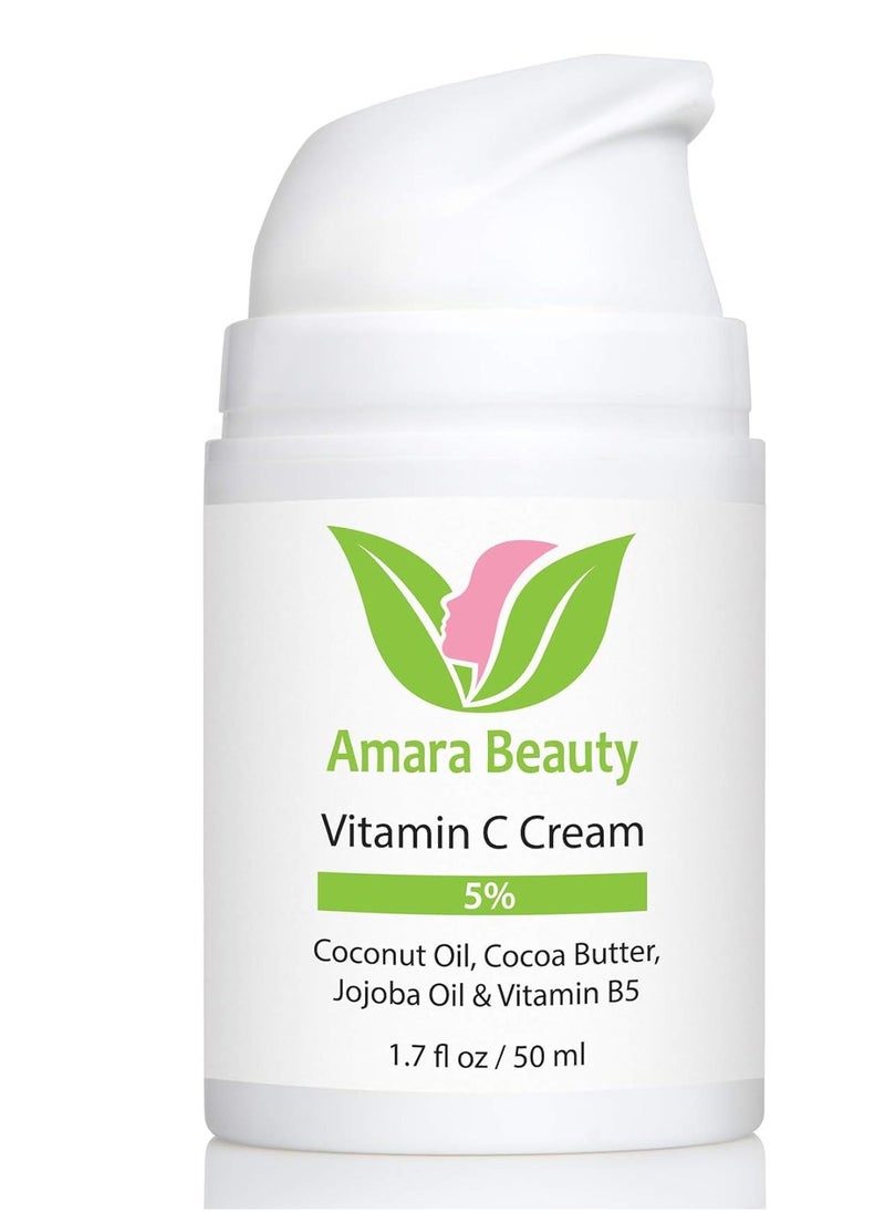 Amara Beauty Amara Beauty Vitamin C Cream for Face with Coconut Oil, Cocoa Butter & Jojoba Oil, 1.7 fl. oz.  - Image 2