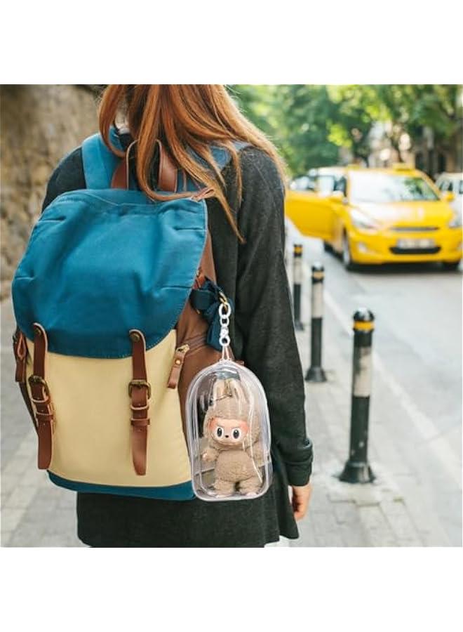 Arabest Protective Cover for LABUBU Plush Figure Doll, Plastic Protective Cover for LABUBU The Monsters Figure Keychain, Storage Transparent PVC Keychain Model Walking Display Bag for Fan Collection (A1)  - Image 4