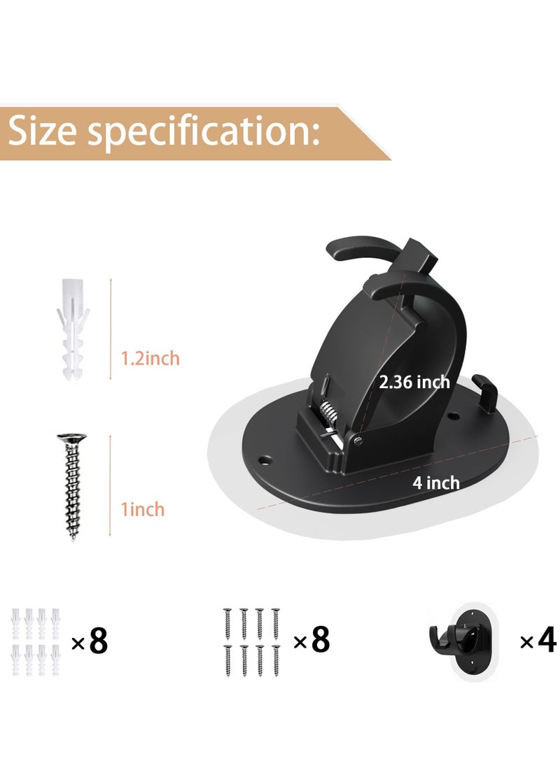 Excefore Self Adhesive Curtain Rod Bracket，Universal Plastic Curtain Rod Holders，Curtains rods no Drilling Self Adhesive Curtain Rod Holders，Suitable for Kitchen, Bathroom, Room(4 Pieces, Black) - Image 5