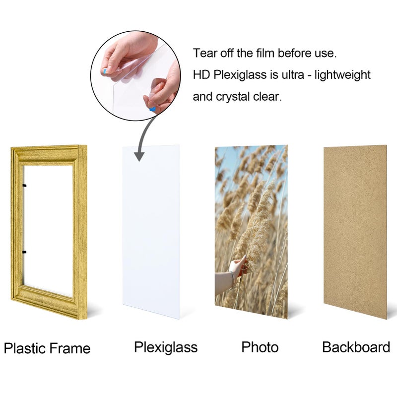 Vittanly 8x8 Picture Frames Set of 2, Ornate Vintage Photo Frame for Wall or Tabletop, Display 8x8 Pictures without Mat, Rustic Gold - Image 5