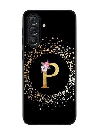 Custom Monogram Floral - P ( Black )