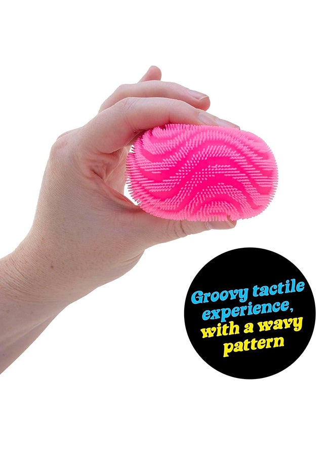 Schylling NeeDoh Fuzz Ball green - Sensory Toy with a Velvet Texture and Soft Cloud Squish - Wavy Pattern You Can See and Feel - Ages 3 and Up -  One Per Pack (Wonder Waves) - Image 2
