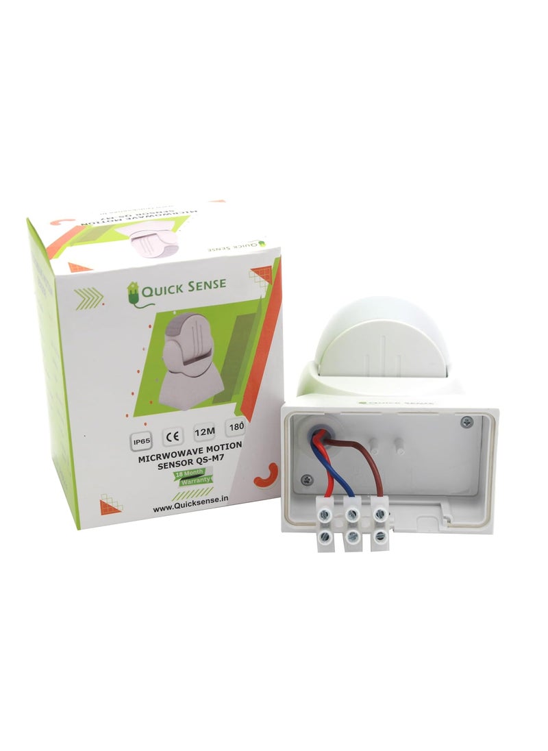 Quick Sense Quick senseQS_M7 IP65 Wall Mounted Microwave Motion Sensor White  - Image 3