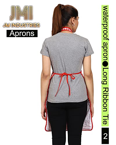 JMi Cotton fabric Plain waterproof apron with multipurpose front dual pocket (2, Black) - Image 4