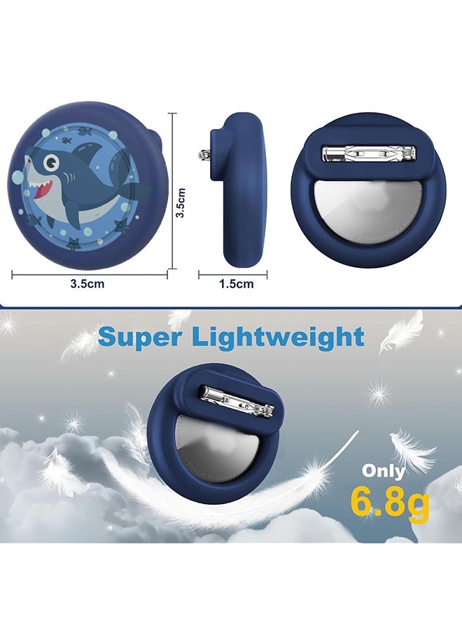 Wffo AirTag Brooch for Children - Waterproof Cute Cartoon Air tag Holder for Kids， Silicone Airtag Holder with Safety Brooch Pins, for Kids, Animals, Backpacks, Clothing (Shark) - Image 2