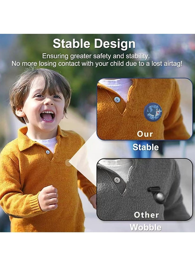 Wffo AirTag Brooch for Children - Waterproof Cute Cartoon Air tag Holder for Kids， Silicone Airtag Holder with Safety Brooch Pins, for Kids, Animals, Backpacks, Clothing (Shark) - Image 5