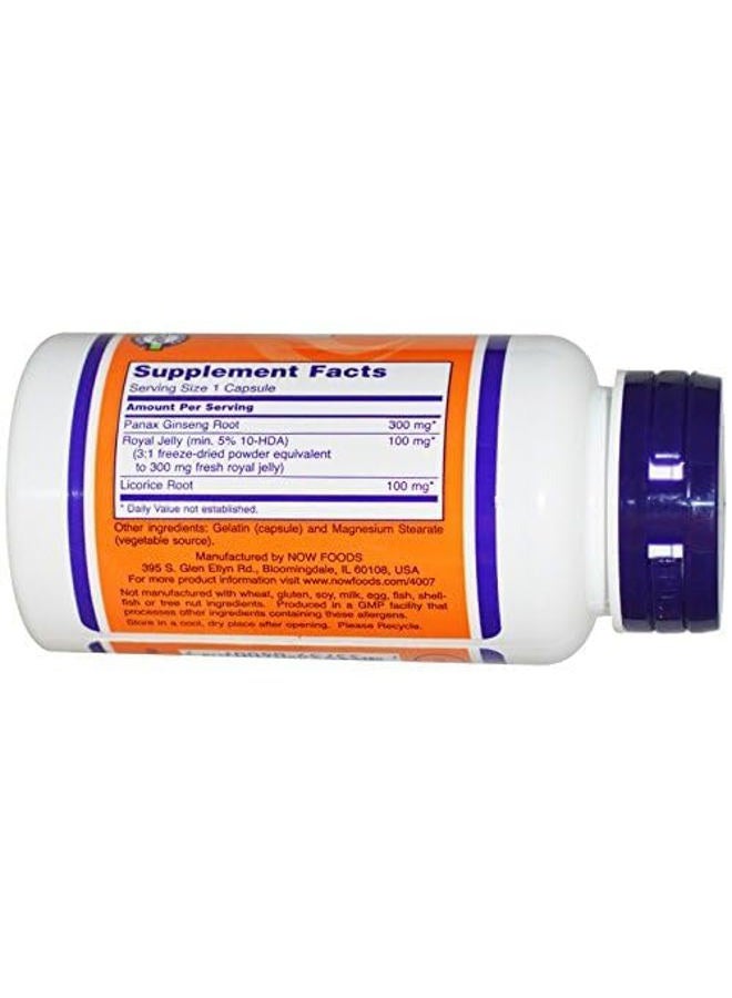 now Foods Ginseng & Royal Jelly - 90 Capsules - Image 2