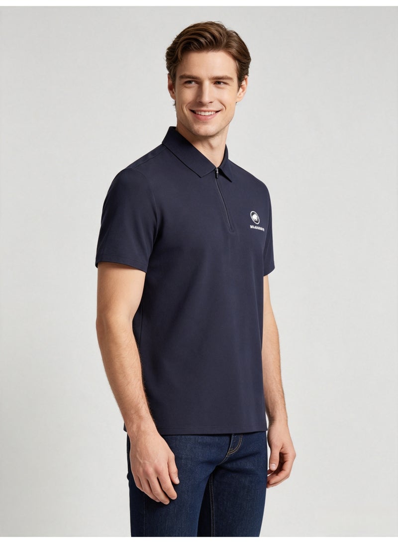 Mammut Men's and women's short-sleeved Polo shirts with half-open zippers and lapels - Image 2