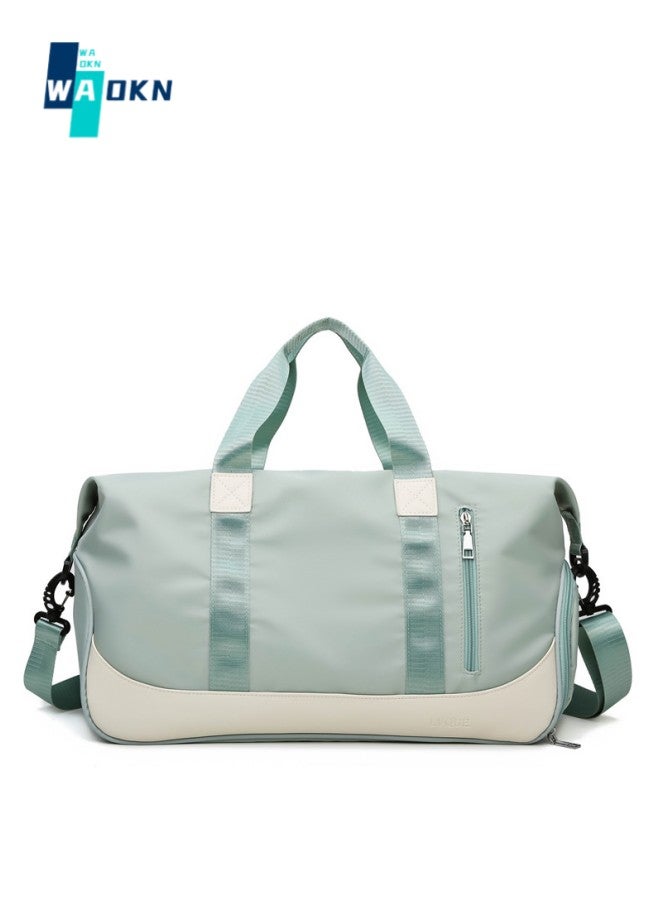 WAOKN Sports and Fitness Yoga Bag Dry and Wet Separation Contrast Color Shoulder Bag Short-distance Portable Travel Bag,Duffle Bag Sports Fitness Travel Unisex Bag Dry and Wet Separation Pocket,Shoulder and Carry On Luggage Bag With Shoe Compartment Multi-function Training,Yoga,Luggage,Gym,for Men and Women - Image 1