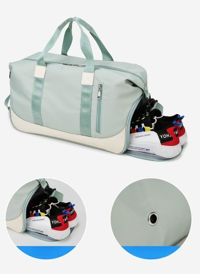 WAOKN Sports and Fitness Yoga Bag Dry and Wet Separation Contrast Color Shoulder Bag Short-distance Portable Travel Bag,Duffle Bag Sports Fitness Travel Unisex Bag Dry and Wet Separation Pocket,Shoulder and Carry On Luggage Bag With Shoe Compartment Multi-function Training,Yoga,Luggage,Gym,for Men and Women - Image 4