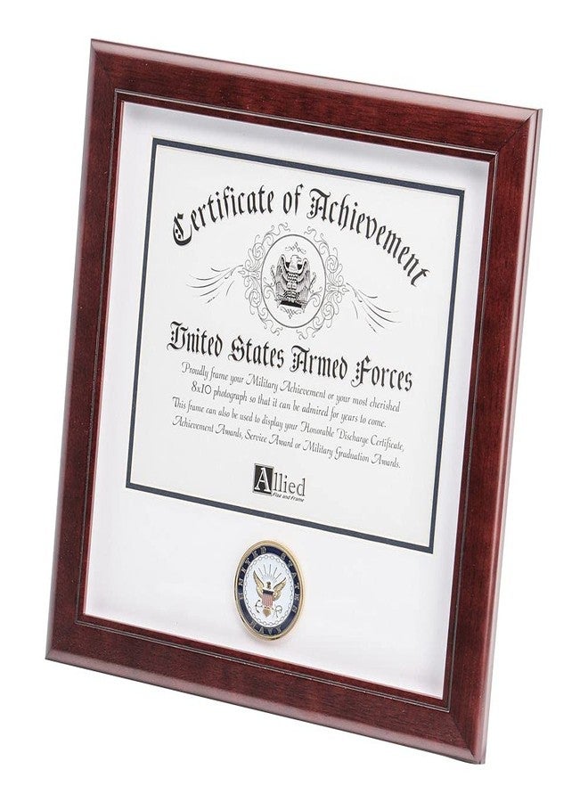 Allied Flag Allied Frame US Navy Certificate of Achievement Picture Frame with Medallion - 8 x 10 Inch Opening - Image 1