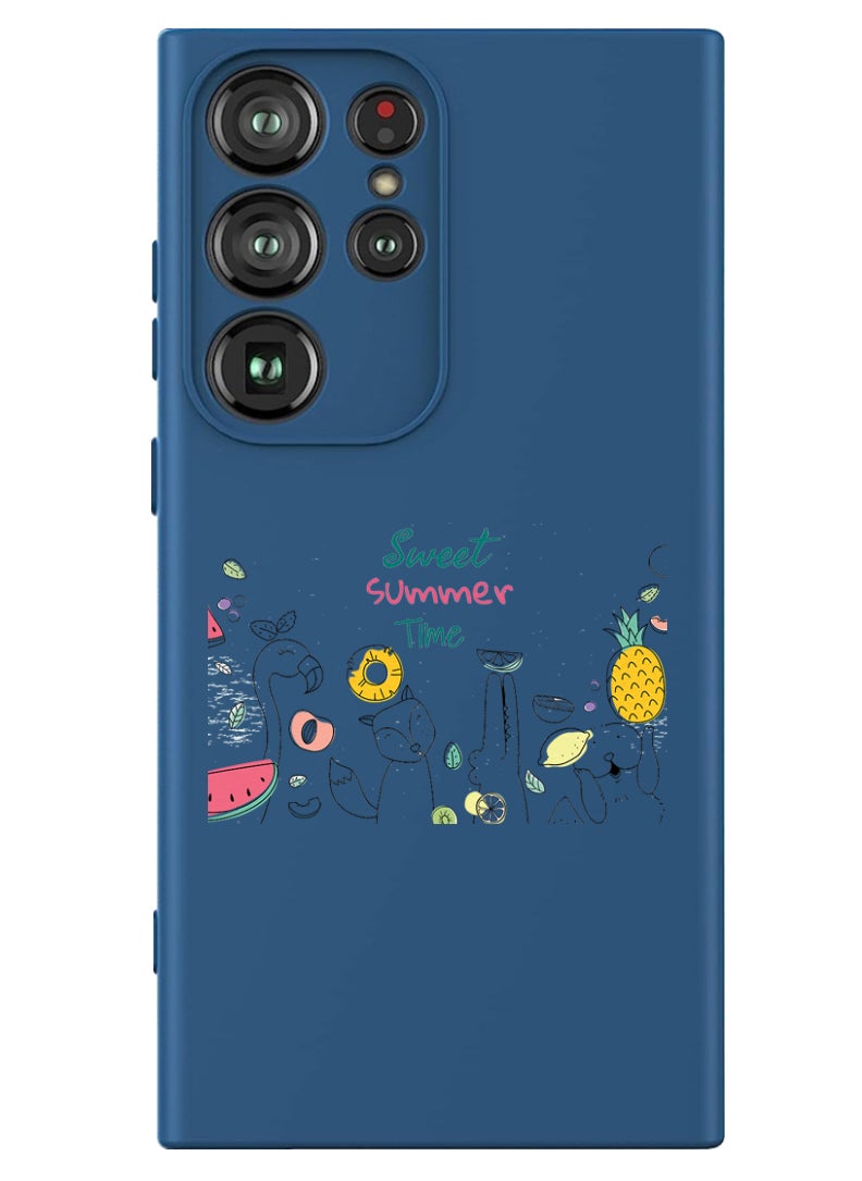 Theodor Protective Slim Fit Case Liquid Silicone Cover with Full Body Protection Anti-Scratch Shockproof Case For Samsung Galaxy S24 Ultra (Blue) - Sweet Summer Time  - Image 1