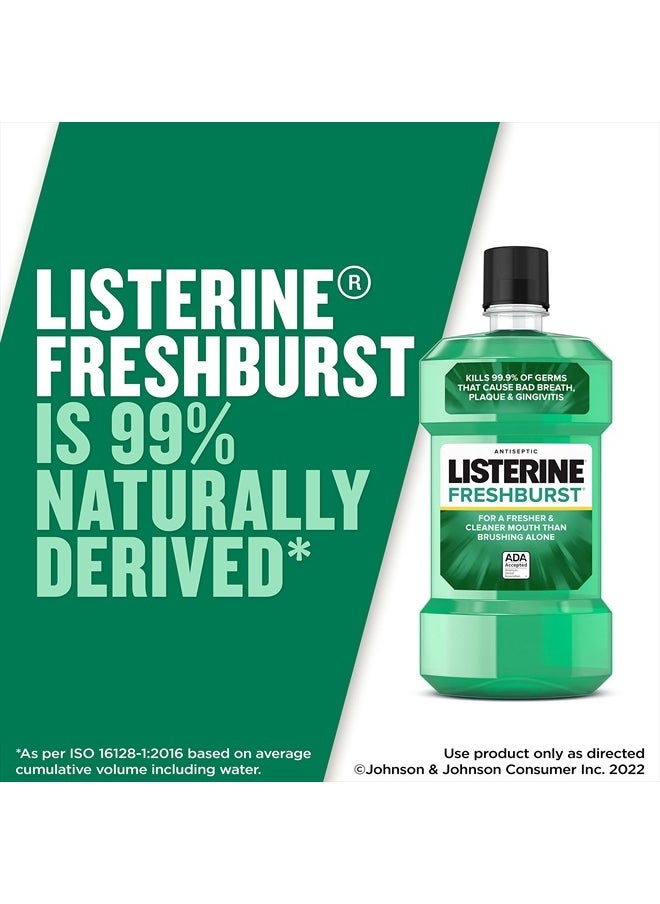 Listerine Freshburst Antiseptic Mouthwash for Bad Breath, Kills 99% of Germs That Cause Bad Breath & Fight Plaque & Gingivitis, ADA Accepted Mouthwash, Spearmint, 1 L  - Image 4