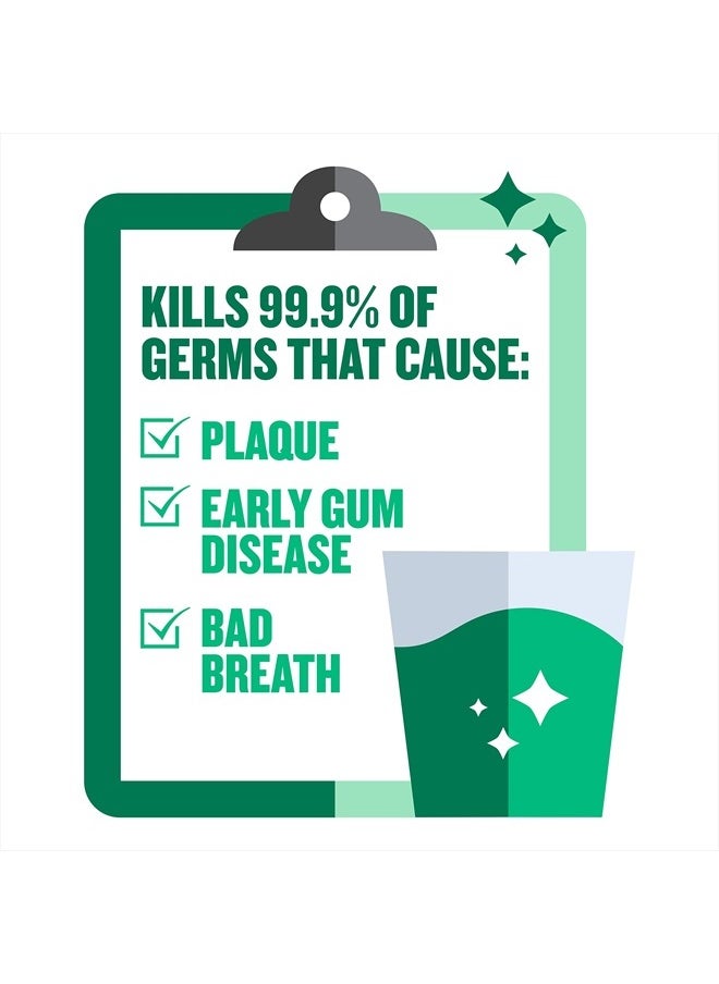 Listerine Freshburst Antiseptic Mouthwash for Bad Breath, Kills 99% of Germs That Cause Bad Breath & Fight Plaque & Gingivitis, ADA Accepted Mouthwash, Spearmint, 1 L  - Image 2