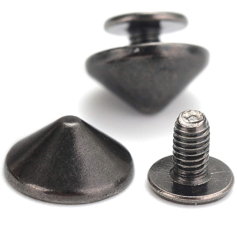 YORANYO 100 Sets Cone Spikes and Studs 4.7MM Height Gun Metal 3/16" Bullet Spikes Screw Back Punk Studs and Spikes for Clothing Shoes Leather Craft Belts Bag Rivets with Installation Tools - Image 4