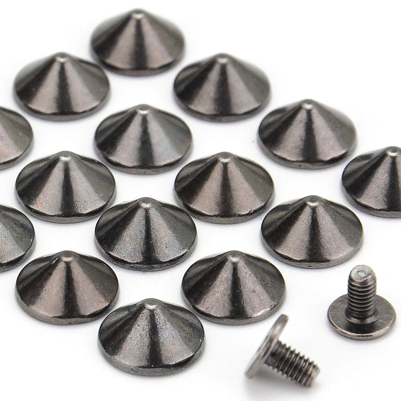 YORANYO 100 Sets Cone Spikes and Studs 4.7MM Height Gun Metal 3/16" Bullet Spikes Screw Back Punk Studs and Spikes for Clothing Shoes Leather Craft Belts Bag Rivets with Installation Tools - Image 3