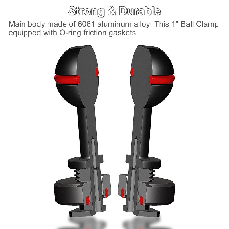 MINIFOCUS محول قاعدة حذاء بارد برأس كرة MINIFOCUS 1" ، حامل كرة عالمي مع محول قاعدة حذاء بارد لمصابيح الغوص وكاميرات تحت الماء وحالات الفيديو/الفلاش/الستروب - Image 4