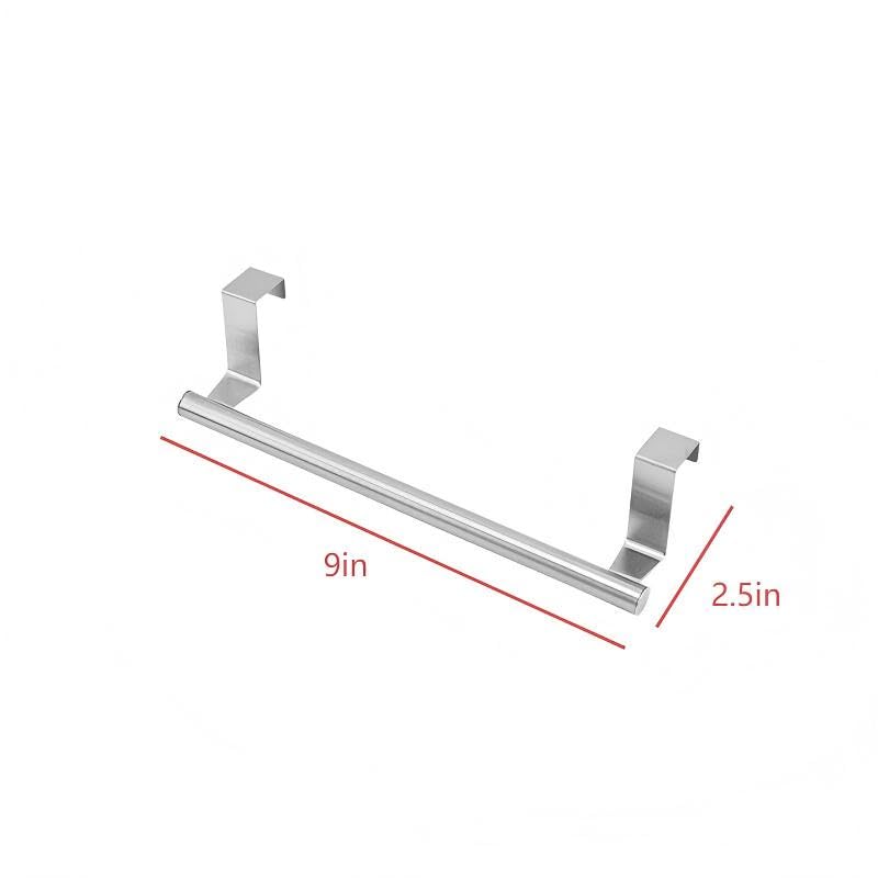 ZHQZZPH Over The Cabinet Towel Holder - 2 Pack Stainless Steel Door Mount Towel Bar, No Drill Hanger for Kitchen Cabinet & Pantry Organization - Image 2