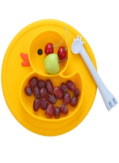 Child Friendly Duck Shaped Silicone Plate  Portable BPA Free and Non Slip for Easy Mealtimes