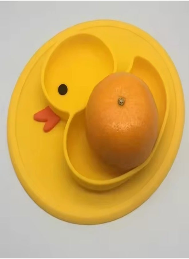 bellanina - Child Friendly Duck Shaped Silicone Plate  Portable BPA Free and Non Slip for Easy Mealtimes - Image 1
