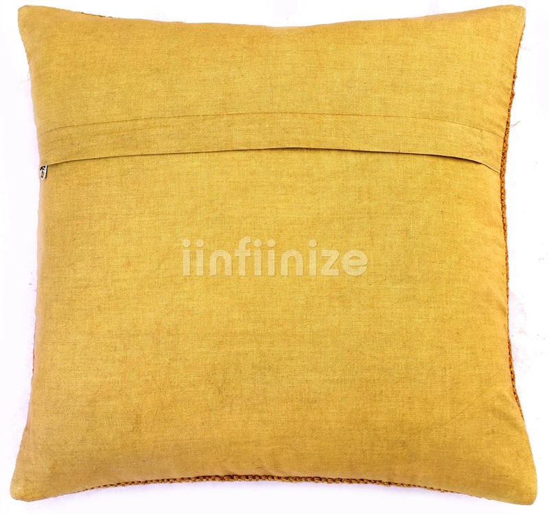 iinfinize 2 Pcs Handcrafted Indian Kilim Cushion Covers for Boho Chic Interiors Wool Jute Pillows 18x18 inch - Image 5