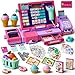 maysida Upgraded Kids Cash Register Toy for Boys Girls Toddler Pretend Play Cashier Register with Shop Accessories Calculator Cash Register with ScannerCredit Card Pink - Image 2