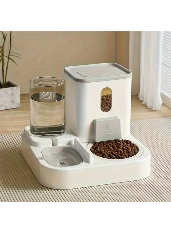 Green 2 In 1 Automatic Cat Feeder And Water Dispenser Neck Friendly No Power Required - Image 1