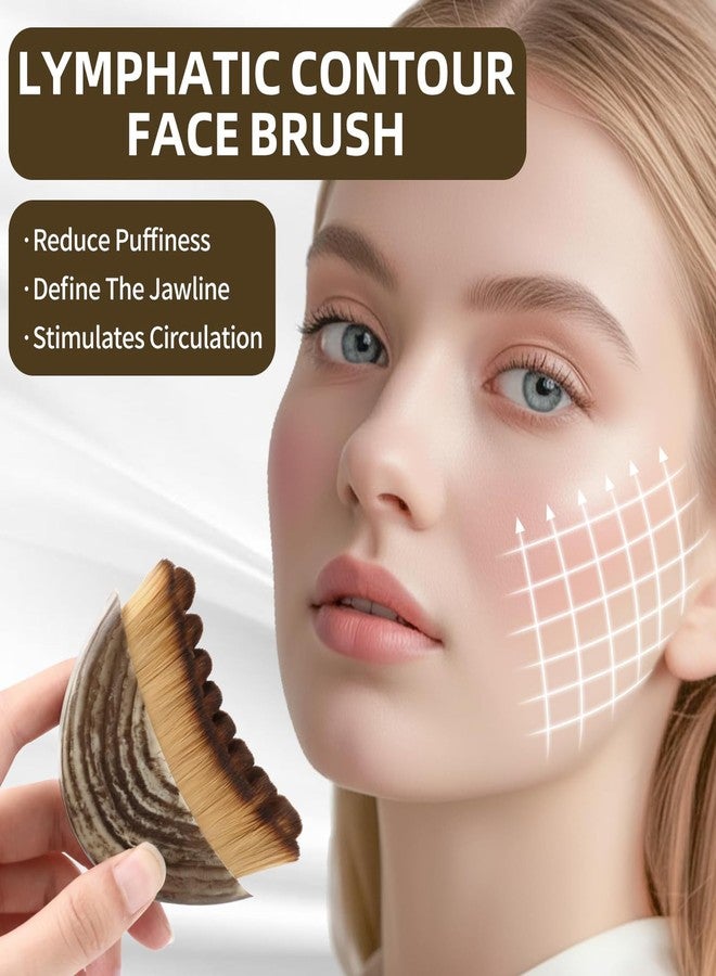 Zbdroxygen 2pcs Lymphatic Contour Face Brush, Face Massage Tool for Lymphatic, Face Contour Brush for Daily Skincare Routine, Portable Face Massager for Women, Compact and Ergonomic Design - Image 3