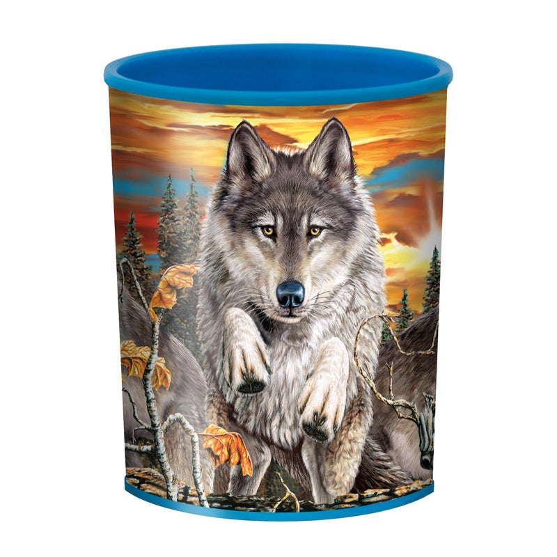 3D LiveLife Drinking Cup - Jumping Wolves from Deluxebase. Lenticular 3D Wolf Plastic Tumbler, 10 fl oz BPA-Free Reusable Drinkware. Animal Themed Cup and Durable Party Favour Gift - Image 3