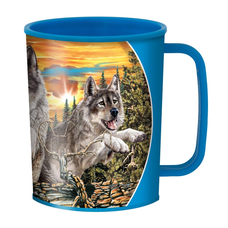 3D LiveLife Drinking Cup - Jumping Wolves from Deluxebase. Lenticular 3D Wolf Plastic Tumbler, 10 fl oz BPA-Free Reusable Drinkware. Animal Themed Cup and Durable Party Favour Gift - Image 1