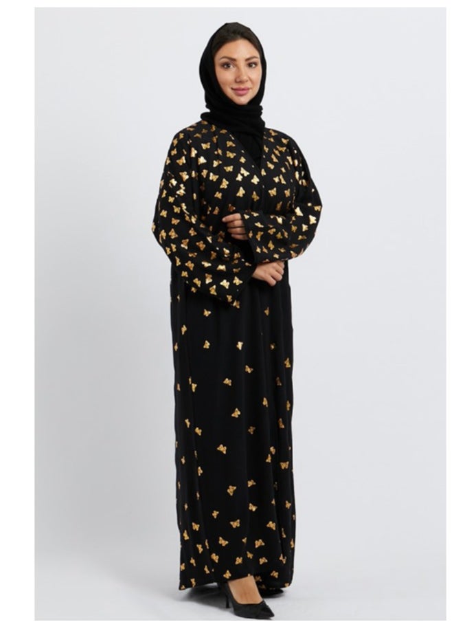 Evva Evva Luxury Saudi Abaya for Women – Elegant Open Front Modest Wear in Premium Fabric – Ideal for Ramadan, Eid, and Everyday Elegance  - Image 1