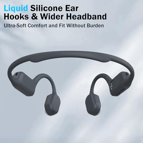 MARLALL Swimming Bone Conduction Headphones with Night Safety Light, IP68 Waterproof 32G MP3 Memory, Soft Silicone Underwater Headphones,Submersible Sport Earbuds/Earphone for Swimming Diving-Platinum Silver - Image 5