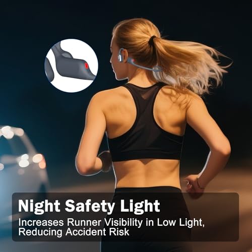 MARLALL Swimming Bone Conduction Headphones with Night Safety Light, IP68 Waterproof 32G MP3 Memory, Soft Silicone Underwater Headphones,Submersible Sport Earbuds/Earphone for Swimming Diving-Platinum Silver - Image 4