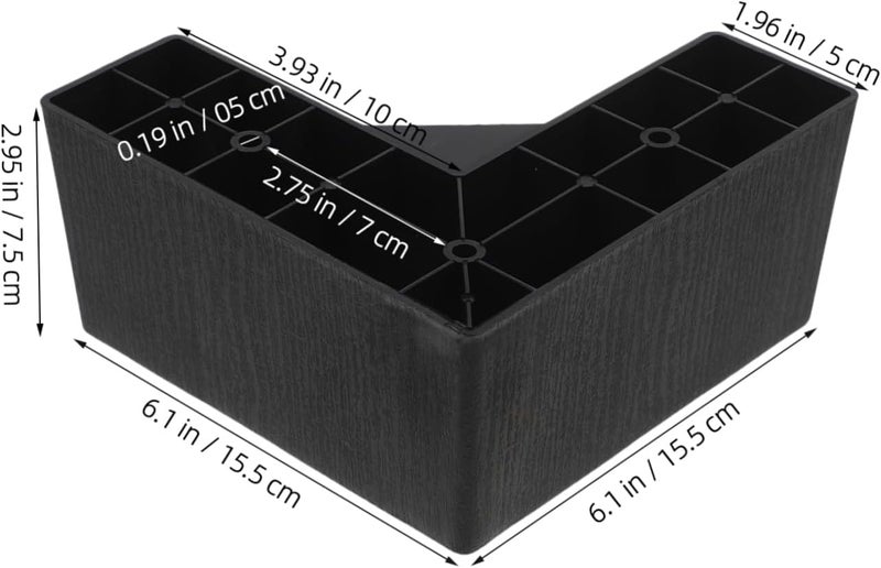 4pcs Furniture Risers Plastic Legs Easy Install Couch Support Feet for Sofa Bed Risers - Image 3