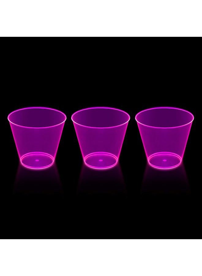 Party Essentials Hard Plastic 9-Ounce Party Cups and Old Fashioned Tumblers, Neon Pink, 25-Count - Image 4
