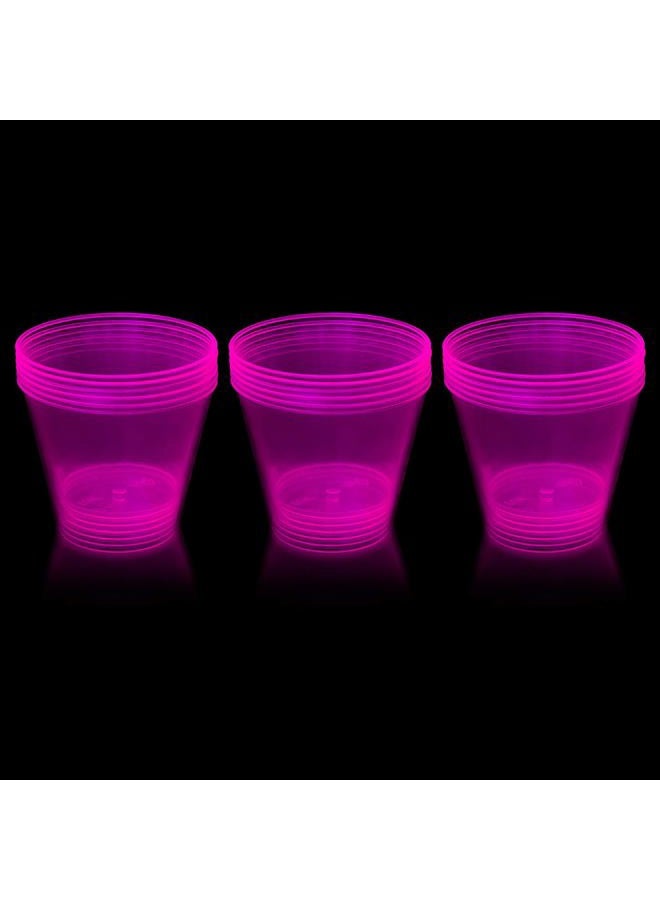 Party Essentials Hard Plastic 9-Ounce Party Cups and Old Fashioned Tumblers, Neon Pink, 25-Count - Image 5