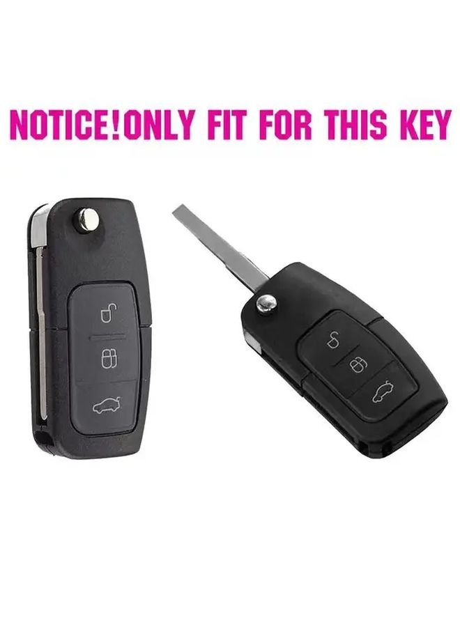 Silicone Pink Car Folding Key Case Cover For Ford Mondeo Ecosport Focus Fiesta Falcon Territory Galaxy Protection Shell - Image 3