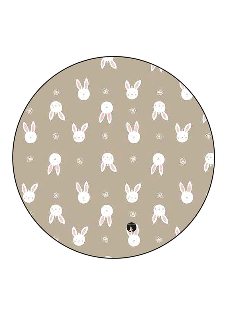 RKN Rabbits Printed Mouse Pad Round  Multicolour