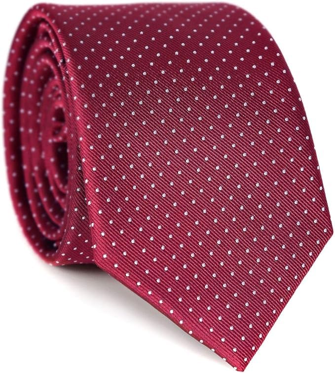 Young Arrow Men's Microfiber Pin Dot Necktie | Formal & Casual Wear – Soft Texture – Ideal for Office, Weddings, Parties (Maroon) - Image 1