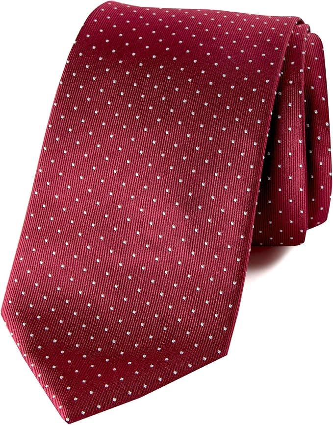Young Arrow Men's Microfiber Pin Dot Necktie | Formal & Casual Wear – Soft Texture – Ideal for Office, Weddings, Parties (Maroon) - Image 2