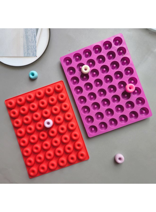 Silicone 48 Donuts 160 Candy Pudding Chocolate Mold 3d Handmade Glue Mold Baking Cake-Color:Rice Powder - Image 3