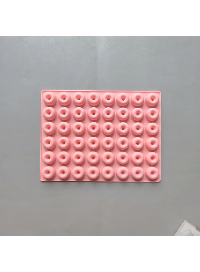 Silicone 48 Donuts 160 Candy Pudding Chocolate Mold 3d Handmade Glue Mold Baking Cake-Color:Rice Powder - Image 1